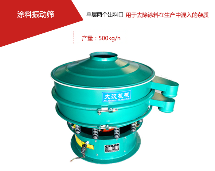 涂料屬于普通不易發(fā)生反應的物料，所以涂料振動篩采用的是碳鋼材質。