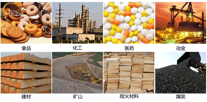 DH-800振動篩適用的行業(yè)：食品，化工，醫(yī)藥，冶金，建材，礦山，耐火材料，煤炭。