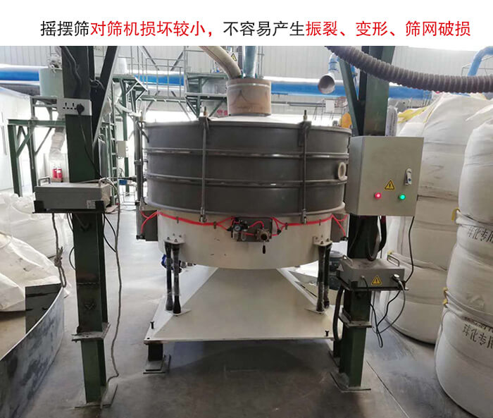 搖擺篩沒有振動力借助的主要是篩箱搖晃，所以磨損較小。